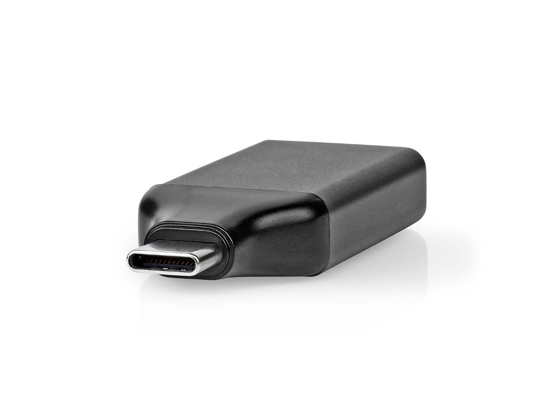 USB-C Adapter USB 3.2 Gen 1 USB-C Male HDMI Output 4K@60Hz Round Nickel Plated Black / Grey Box NEDIS