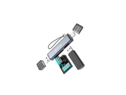 Novoteck Hk-099 Lector De Tarjetas 3 En 1 Con Otg (sd + Tf/microsd + Usb) Usb-a + Usb-c - Plata