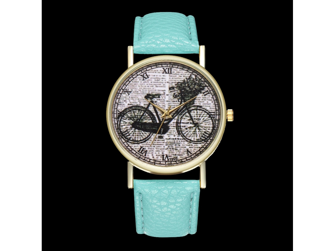 Reloj De Pulsera Unisex Informal De Cuarzo Con Correa De Cuero (verde Menta)