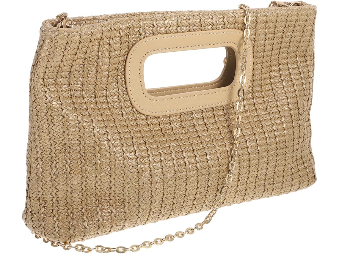 Bolso De Hombro Tejido Para Mujer Con Imitación De Paja, Bolso De Mano Rústico Para Viajes Y Fiestas.
