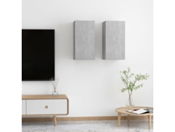 Estantería/Muebles de TV 2 Pzs 30,5X30X60 Cm Contrachapado Gris Cemento