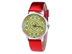 Reloj Unisex Para Parejas En Piel Sintética Con Movimiento De Cuarzo (rojo)