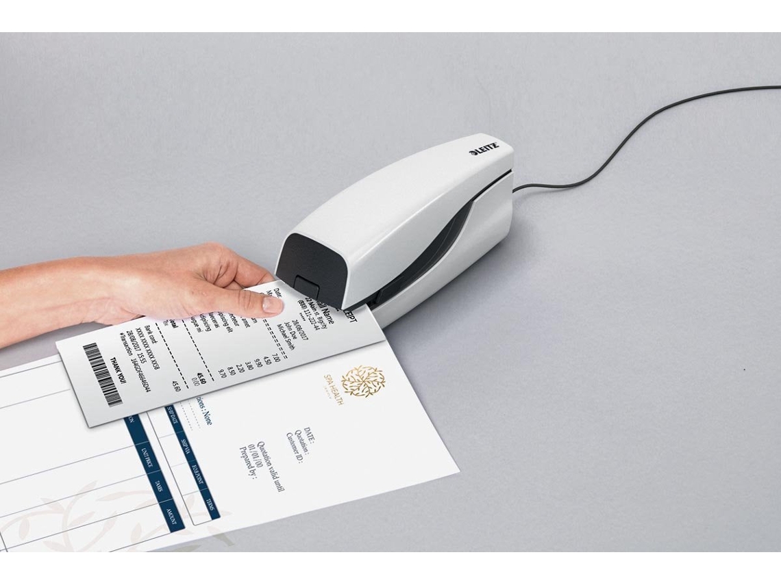 Grapadora eléctrica grande Leitz Nexxt, color blanco perla, capacidad de grapado 20 hojas, profundidad de inserción ajustable de 10 a 20 mm (5533 1 Esselte Leitz)