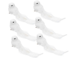 6 Palomas Miniatura Como Figuras Artificiales Para Arreglos Florales Y Coronas De Boda. Decoraciones De Palomas