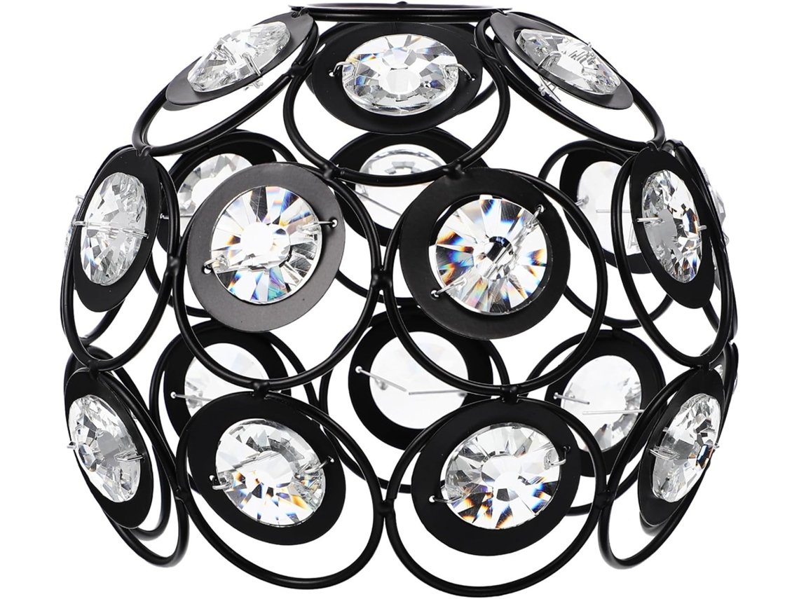 Pantalla Redonda De Cristal Negro De 18 Cm Para Lámpara Colgante Decorativa Para Iluminación Del Hogar.