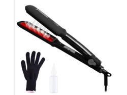 Plancha De Pelo Profesional Vapor-Plancha Infrarroja-Plancha De Cerámica-Plancha-Herramientas De Cerámica TurmalinaNegro YEMAESRE
