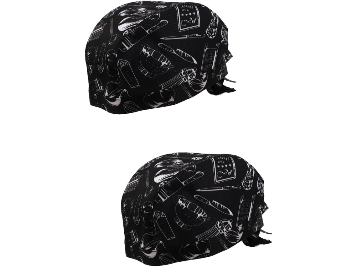 De 6 Peças De Chapéus De Chef Estampados Com Bandana - Confortáveis E Respiráveis Para Restaurantes E