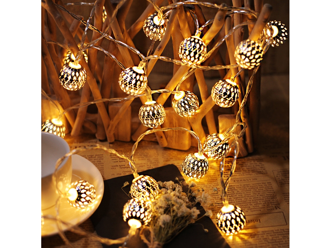 2026-cordón De Luces Moroccan Balls 30 Led Luces Hadas Decorativas Con Baterías