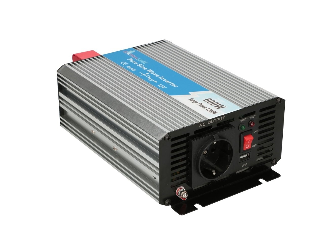 Convertidor de voltaje Opip 600w 12v, onda sinusoidal pura de 600w Extralink