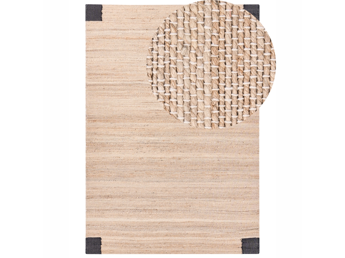 Carpete Retangular De Juta Beliani Amravati De Juta Creme 160x230