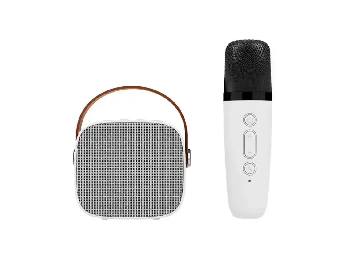 K1 Karaoke VEANXIN Infantil Cantando Teléfono Bluetooth Altavoz Micrófono Inalámbrico Reuniones Familiares Blanco