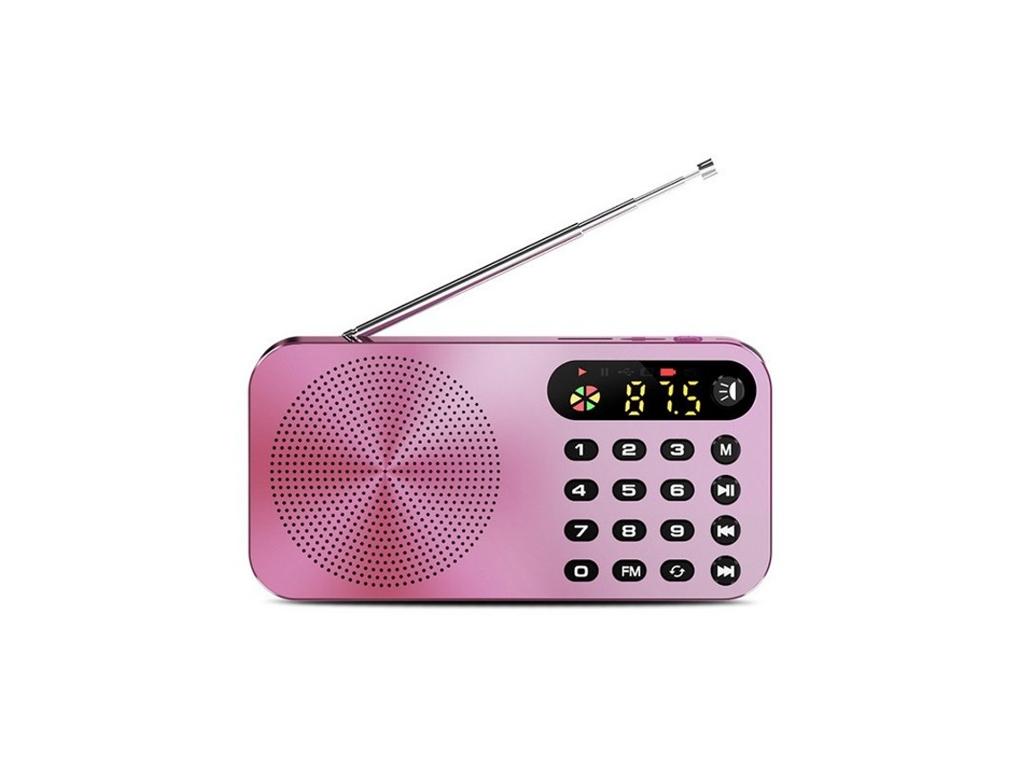 Radio Q6 Multifunción Fm 3600mah Batería recargable Led Pantalla digital Oro rosa