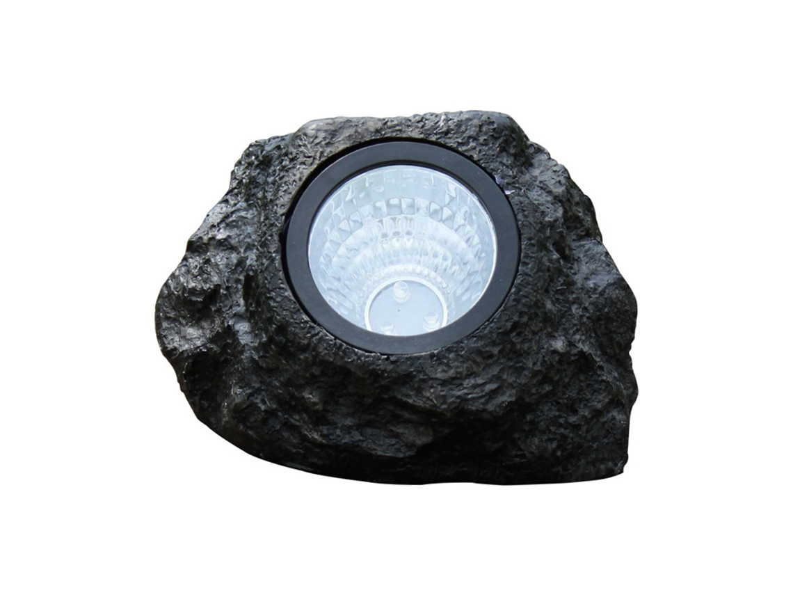 Lámpara Led De Exterior Impermeable Con Alimentación Solar Y Diseño Piedra Artificial.