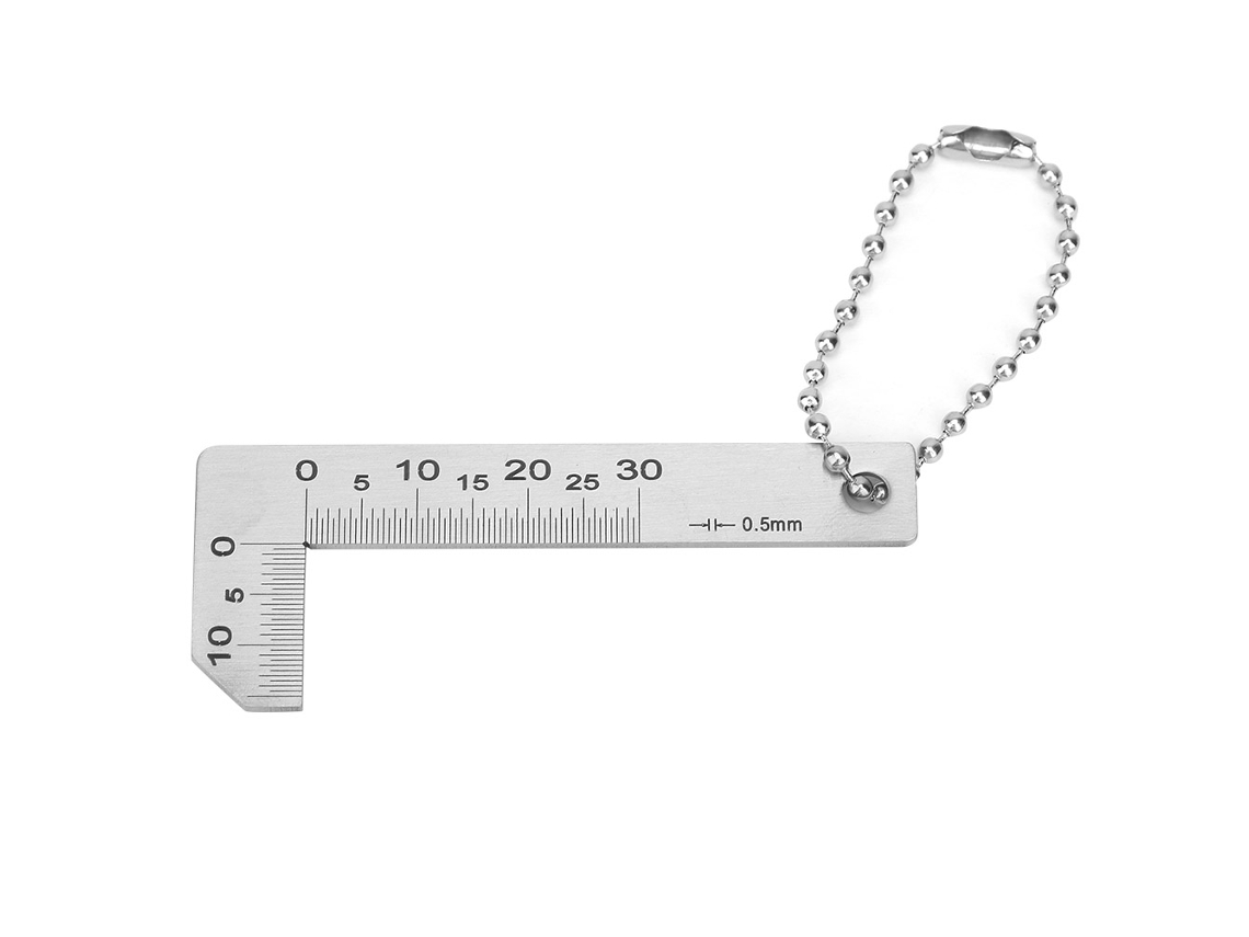 Goniómetro Protracto de acero inoxidable de 0 a 30 mm, regla angular para encontrar esquinas.