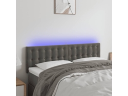 Cabecero Con Led De Terciopelo Gris Oscuro 144x5x78/88 Cm