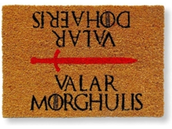 Felpudo KOKO DOORMATS Valar Morghulis (Castaño - 60 x 40 x 1.50 cm - Fibra de Coco y Base de PVC)