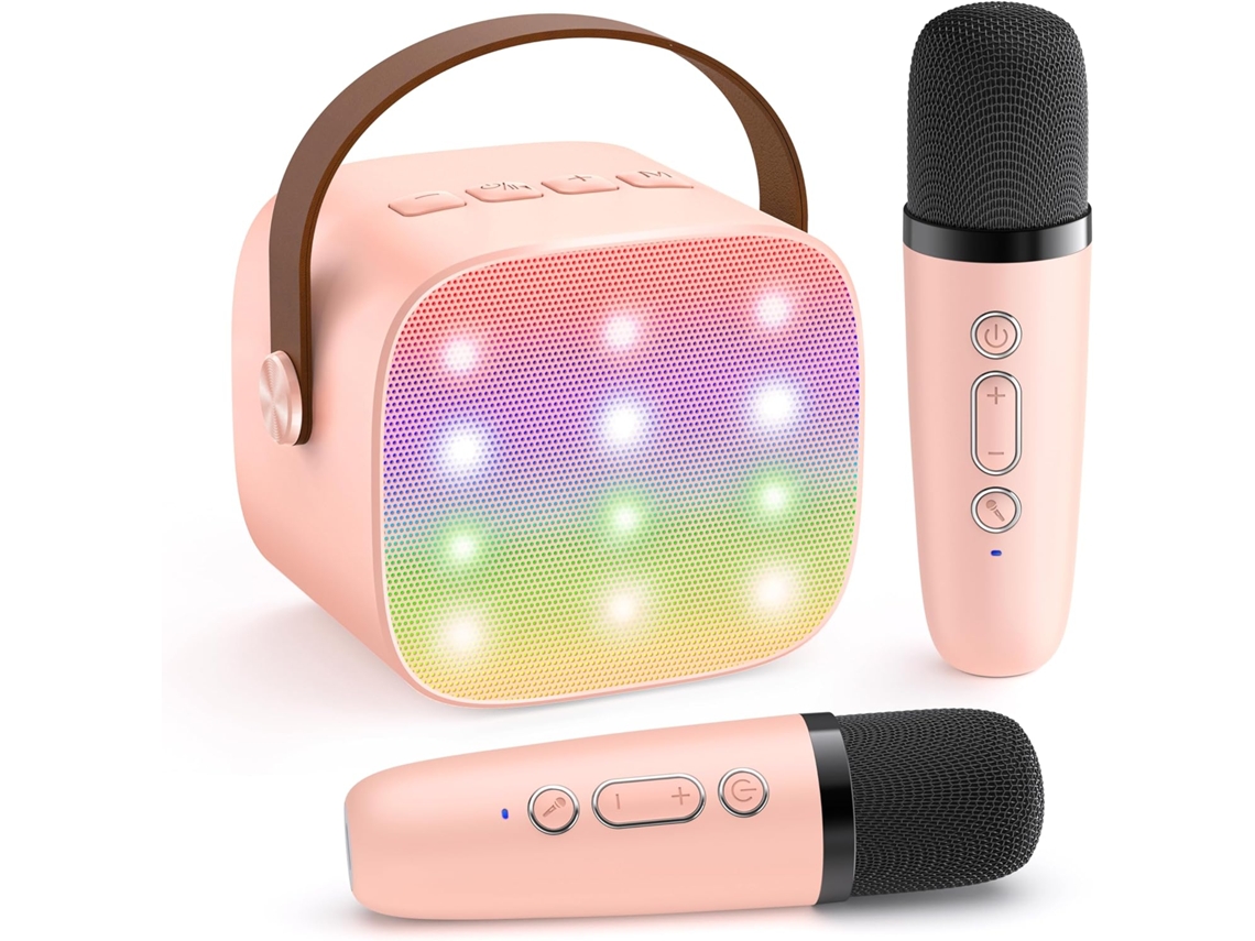 Karaoke infantil, minialtavoz portátil con 2 micrófonos inalámbricos, el regalo perfecto para niñas de 3 a 12 años. Cissiea22