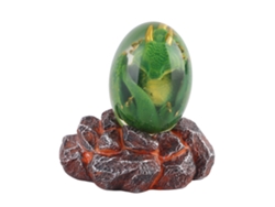 Huevo de dragón de lava de cristal con base decorativa