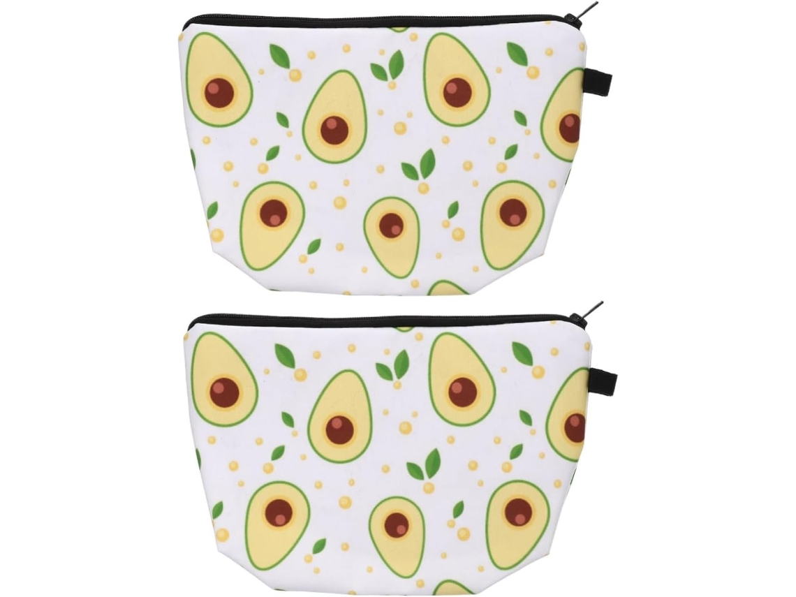 Neceser De Maquillaje De 2 Piezas Con Diseño De Aguacate Para Guardar Cosméticos Y Artículos De Aseo Personal.