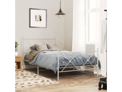 Estructura Cama Sin Colchón Con Estribo Metal Blanco 100x190 Cm