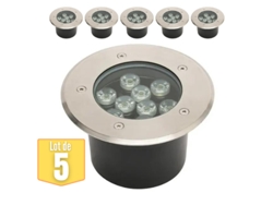 Conjunto de 5 LED de construcción impermeable 9W 900LM 4000K IP67