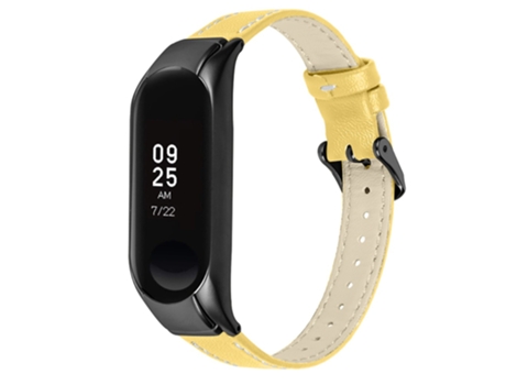 Correa de piel auténtica para Xiaomi Mi Band 7 - amarillo
