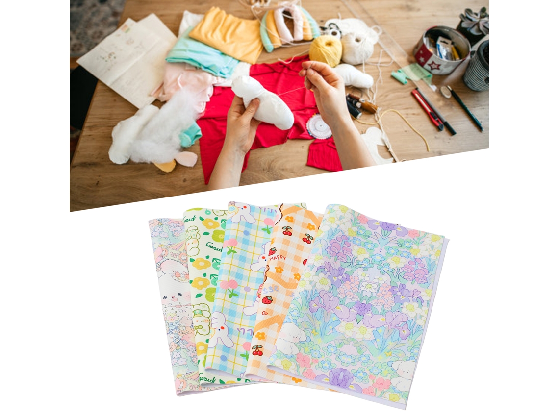 5 Telas De Costura Con Lindos Dibujos Animados, Impermeables, Resistentes A La Decoloración, 20x25cm Para Acolchado Diy