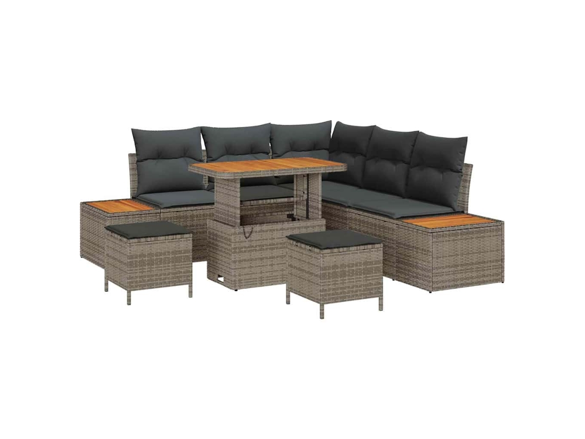 Maison Exclusive - Conjunto De Sofás De Jardín Con Cojín 8 Pcs Gris Poliratán