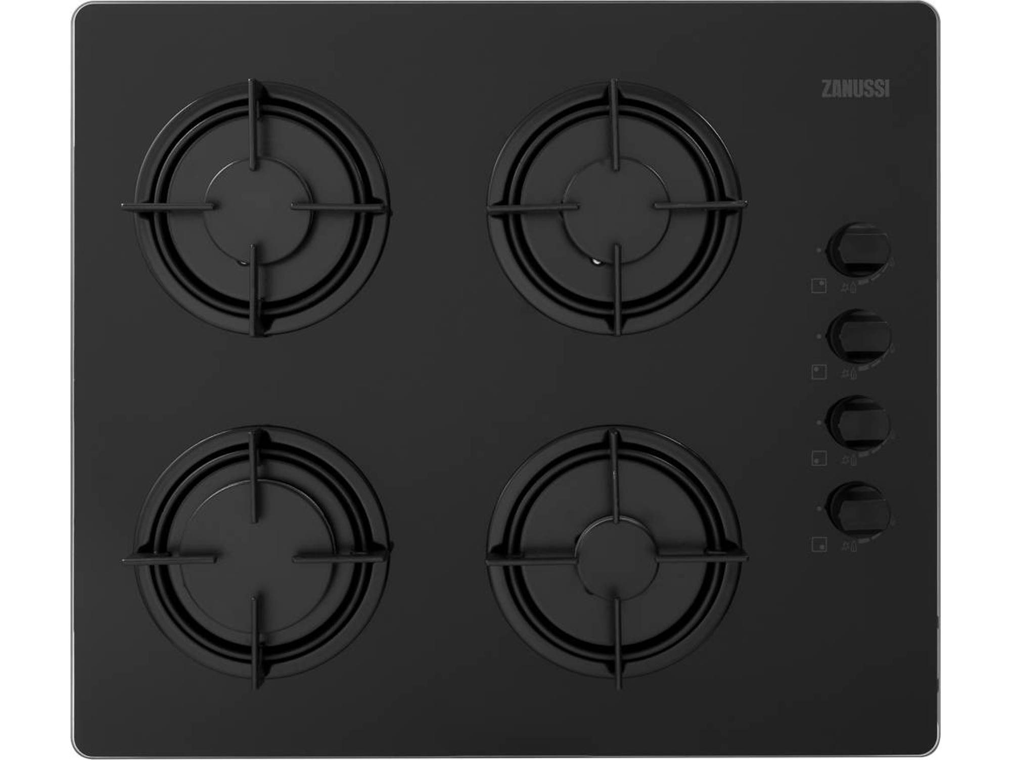 Placa de Gas ZANUSSI ZGO62414BA (Gas Natural - 58 cm - Negro)