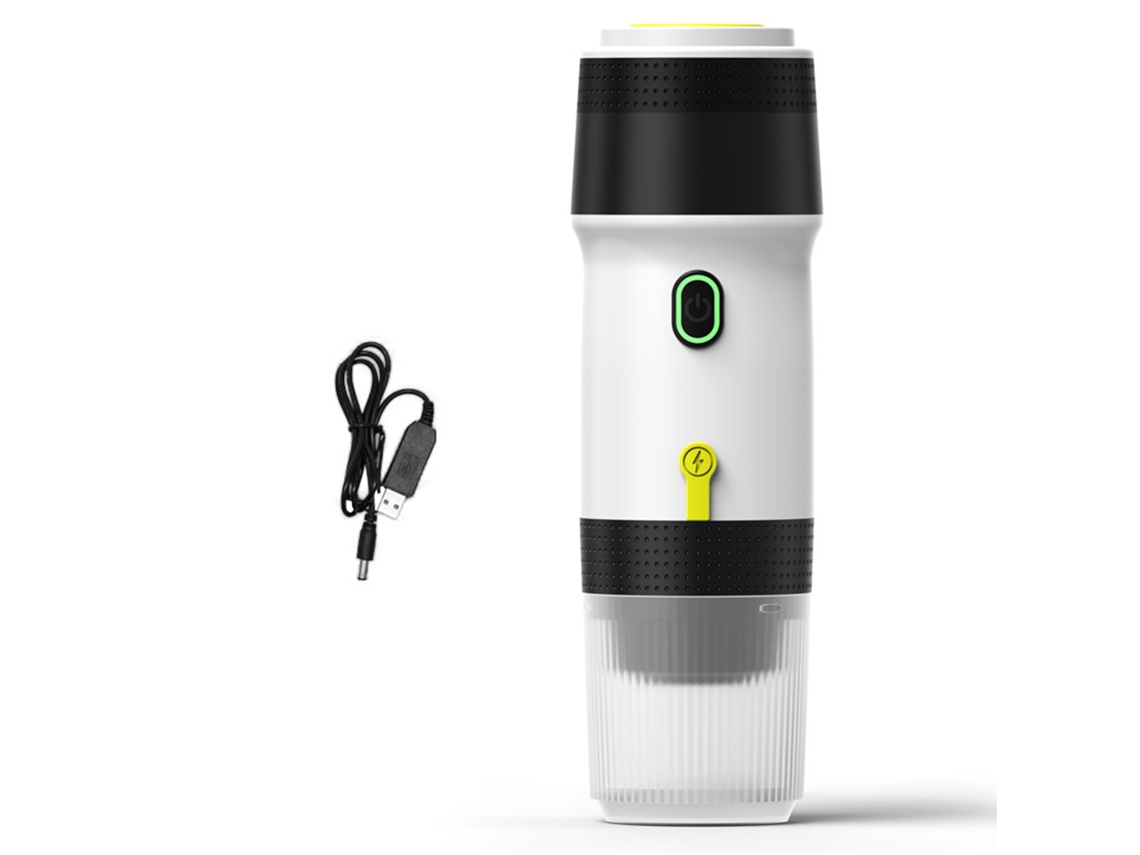 Cafetera portátil inalámbrica 3 en 1, 120 ml, cápsulas, café molido, para coche, hogar, viajes.