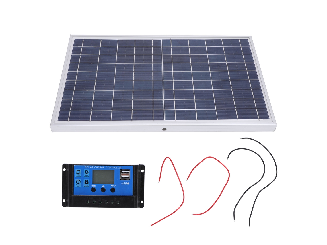 Panel Solar De Silicio Policristalino De 10 W Con Clasificación Ip65 Y Controlador De 12 V/24 V Para Autocaravanas Y Barcos.