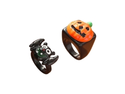 2026-2 Anillos Unisex Halloween Estilo Hip Hop Murciélago Calabaza Diseño Oscuro Suave Para Fiesta
