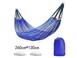 Hamaca de exterior Siurn, tejido de malla de nailon transpirable (260 x 130 cm), azul