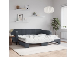Sofá Cama Nido Terciopelo Gris Oscuro 100x200 Cm