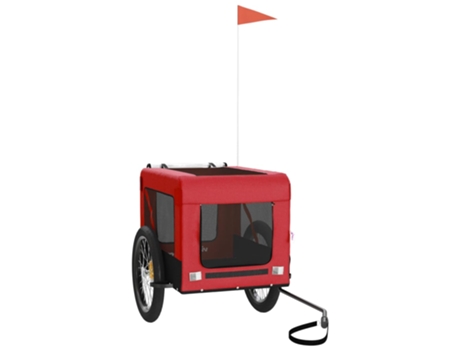 Remolque De Bicicletas Para Mascotas VIDAXL Rojo Hierro (68,5x135x73,5 cm)