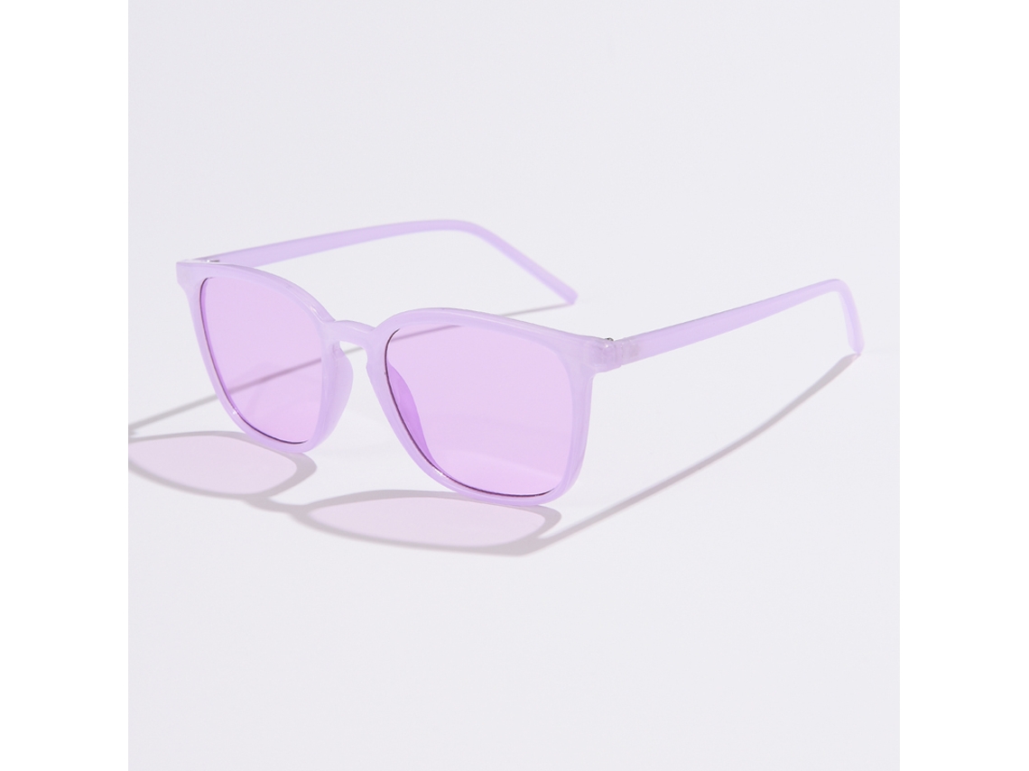 Gafas de ciclismo unisex cuadradas de estilo retro de los años 2000 con lentes grises degradadas y protección UV400 MDUG (morado claro)
