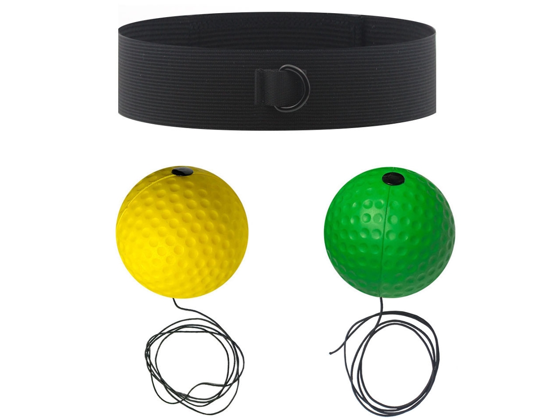 Pelota de reflejos para boxeo, 2 pelotas de reacción, 1 cinta elástica para la cabeza (verde) Eifson (20 g/40 g)
