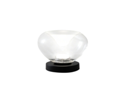 Lámpara de mesa Brena transparente Fabas Luce, luz LED táctil de 11 W con regulador de intensidad, vidrio borosilicato cóncavo transparente