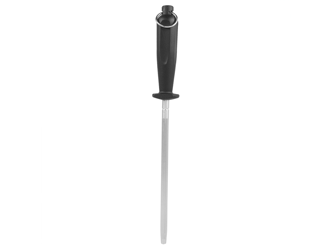 Afilador De Cuchillos Profesional De Acero Inoxidable Para Cocina Con Mango Antideslizante Y Diseño Ergonómico.