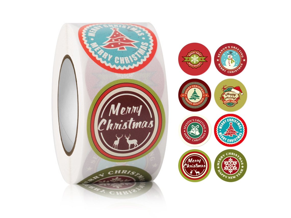 Pegatinas Navideñas Feliz Navidad, Redondas para Decoración y Regalos NEVEANCE
