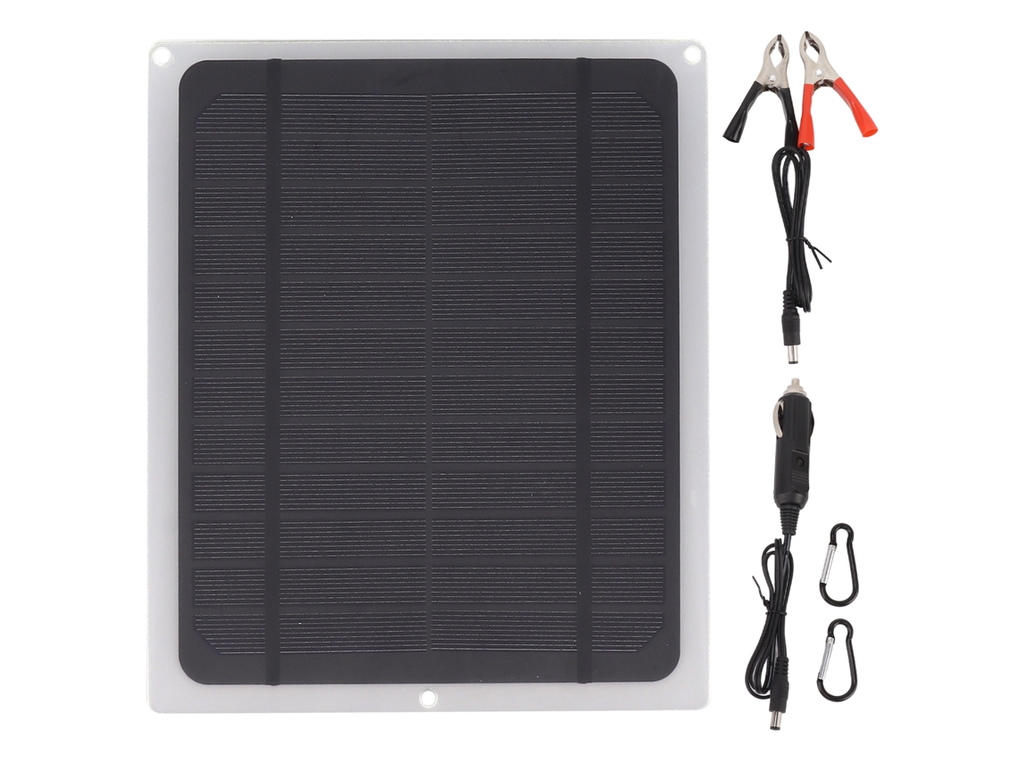 Panel solar monocristalino portátil de 12 W para coche y teléfono móvil.