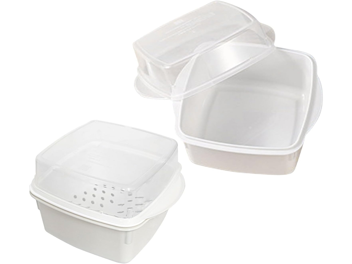 Vaporera para microondas, 2 piezas, cesta reutilizable para verduras, recipiente de plástico Gokoco