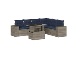 Maison Exclusive - Conjunto De Sofá De Jardín De 7 Piezas Con Cojines, Poliratán Gris