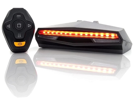 Luz trasera de bicicleta X5 Luz trasera de bicicleta con señal de giro Inalámbrico ENZONS Luz trasera de bicicleta impermeable negra