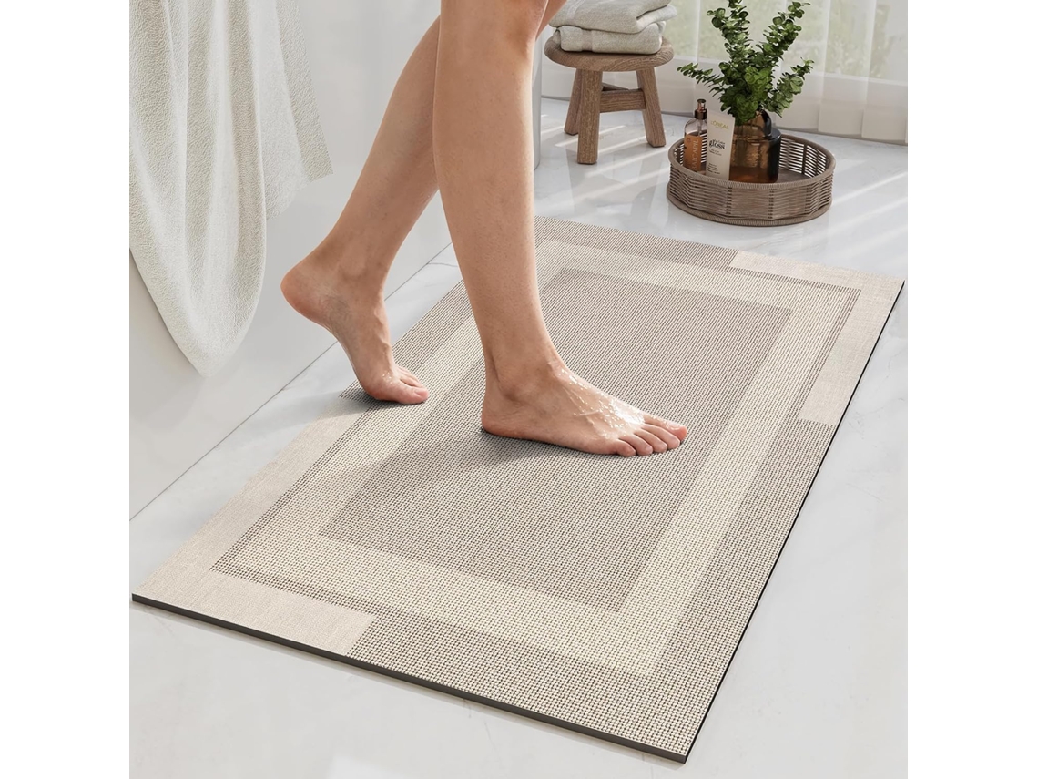 Alfombra De Baño Antideslizante, Respaldo De Goma, Alfombra De Baño Ultrafina, 16 Pulgadas X 24 Pulgadas