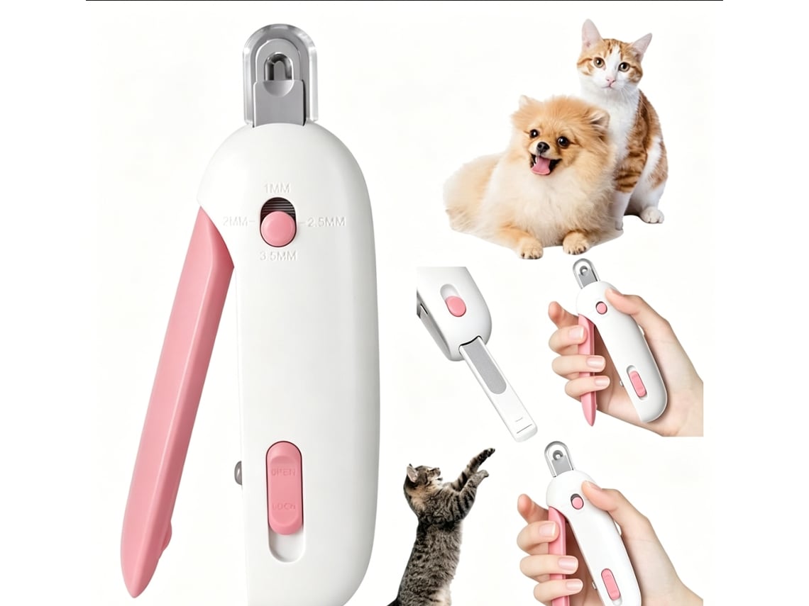 Cortauñas Rosa Ajustable Para Gatos, Para Un Uso Sencillo Y Un Recorte Fácil De Las Uñas De La Mascota.