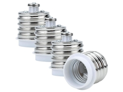 Adaptador De Portalámparas E40 A E27 Blanco - Juego De 4 Convertidores Para Bombillas Led, Halógenas Y De Bajo Consumo