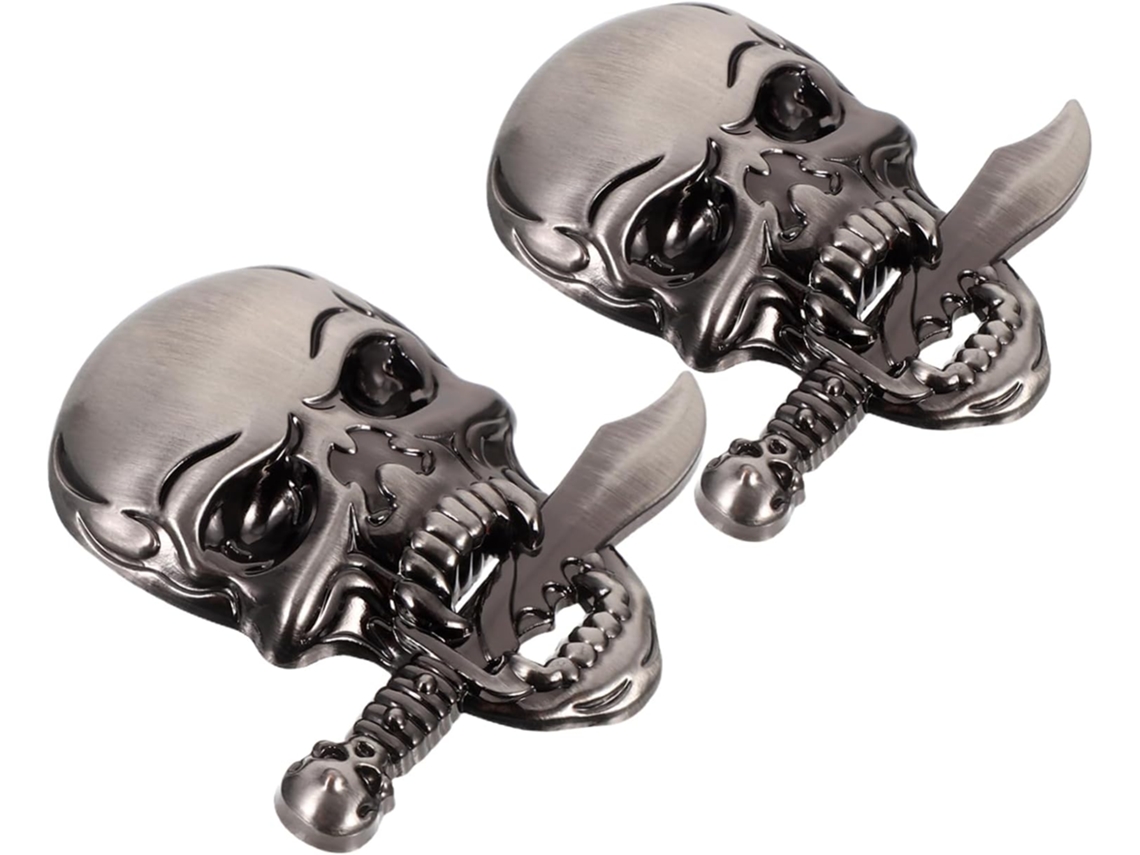 Pegatinas De Calaveras Para Coche, Insignia Metálica, Pegatina De Calavera Esquelética
