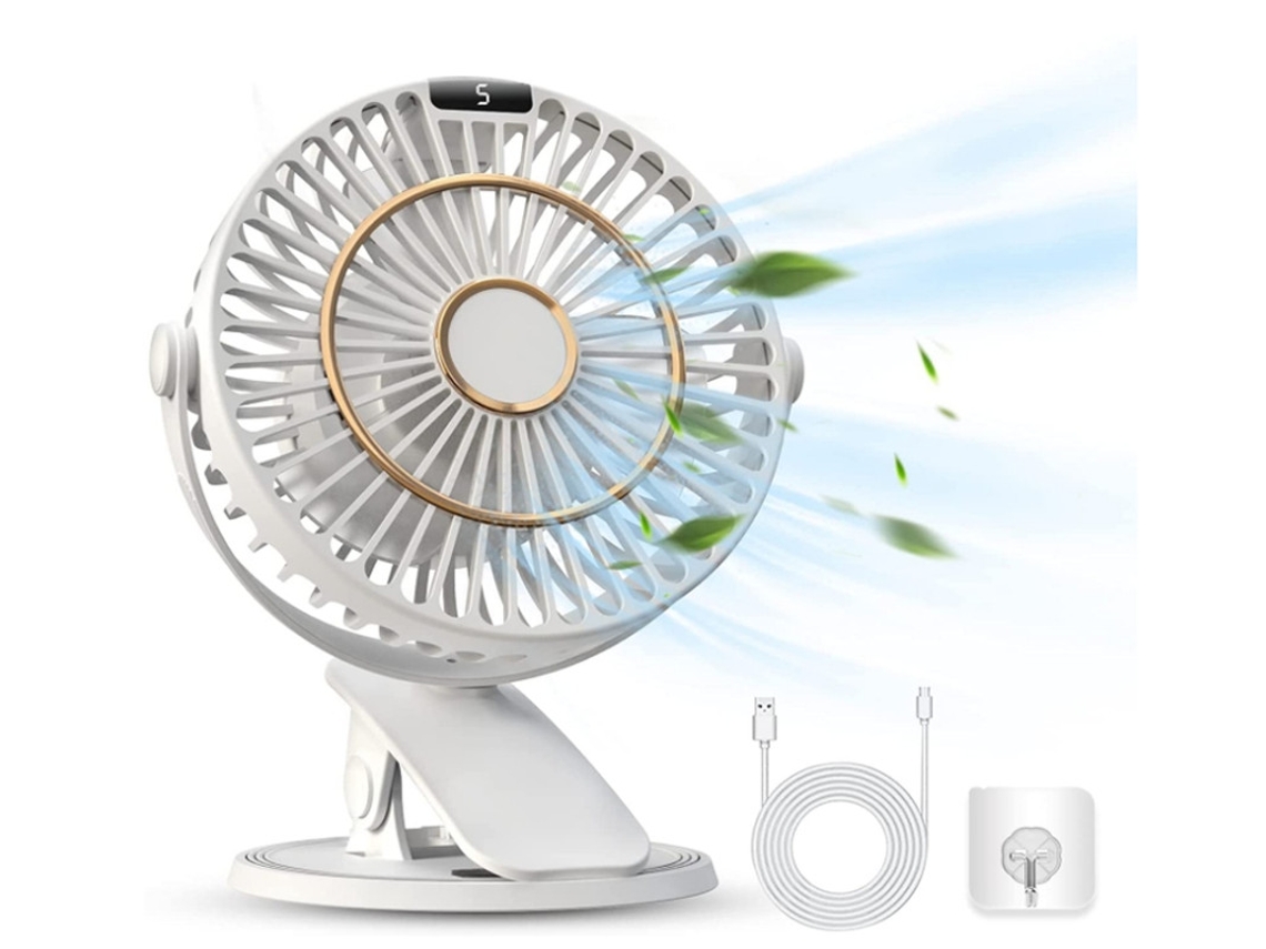 Ventiladores para refrigerador, flujo potente, 5 velocidades, rotación silenciosa de 720°, 3 en 1, portátil con cable de 1,2 m, Yizhood (blanco)