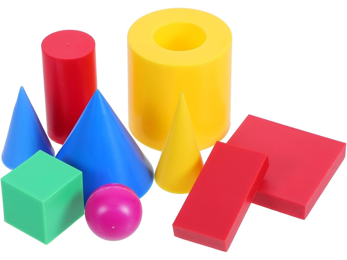 Juego De 9 Piezas De Sólidos Geométricos De Plástico